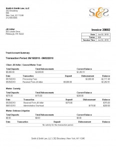 Bill4Time Invoicing | Trust Account Summary