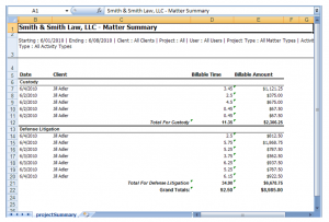 Bill4Time Report Template in Excel