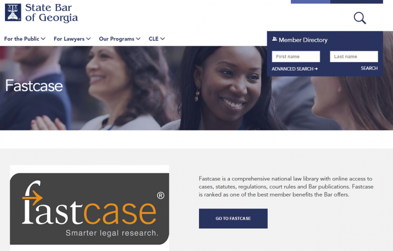 Fastcase: an example of a licensed state bar association resource with educational materials