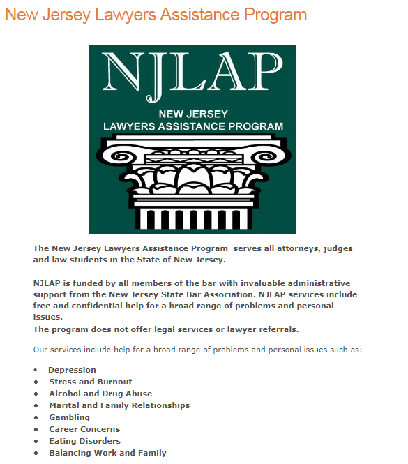 NJ Assistance programs offered by the New Jersey State Bar Association