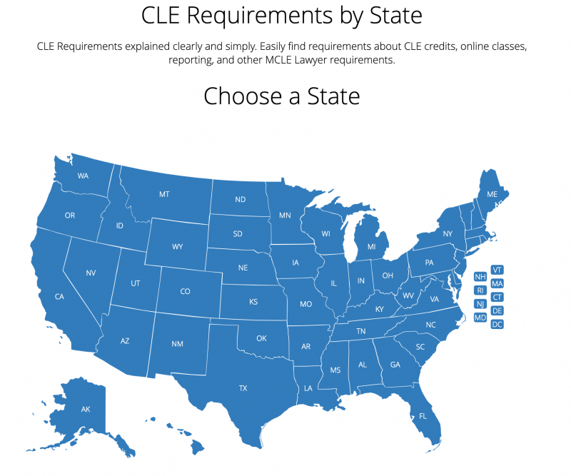 CLE resources by state for the legal industry