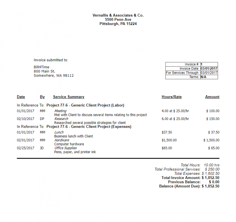 6 Free Invoice Templates For Law Firms Bill4time Blog