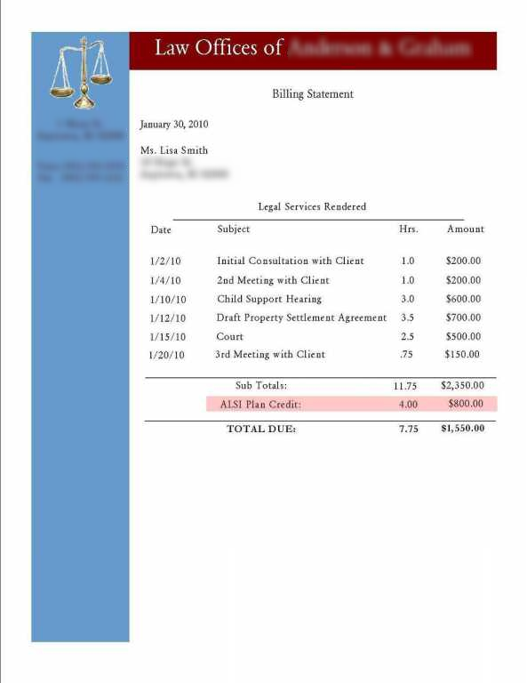 6 Free Invoice Templates For Law Firms Bill4time Blog