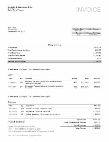 professional invoice template