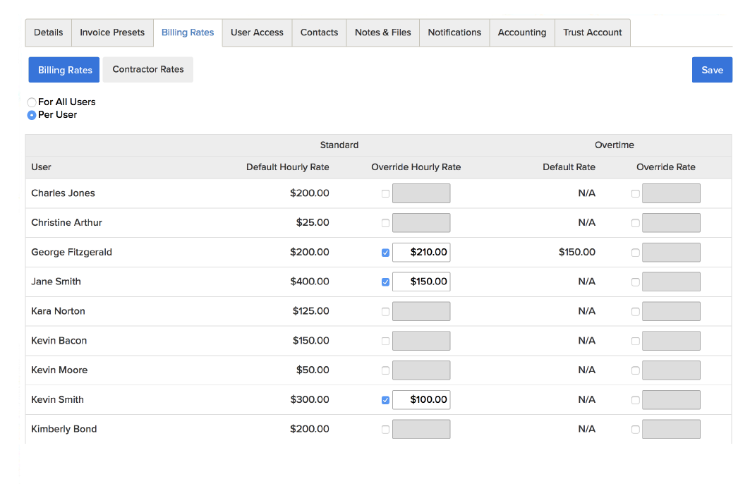 custom features bill4time