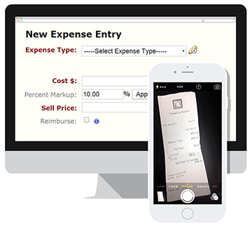 Expense tracking software feature.
