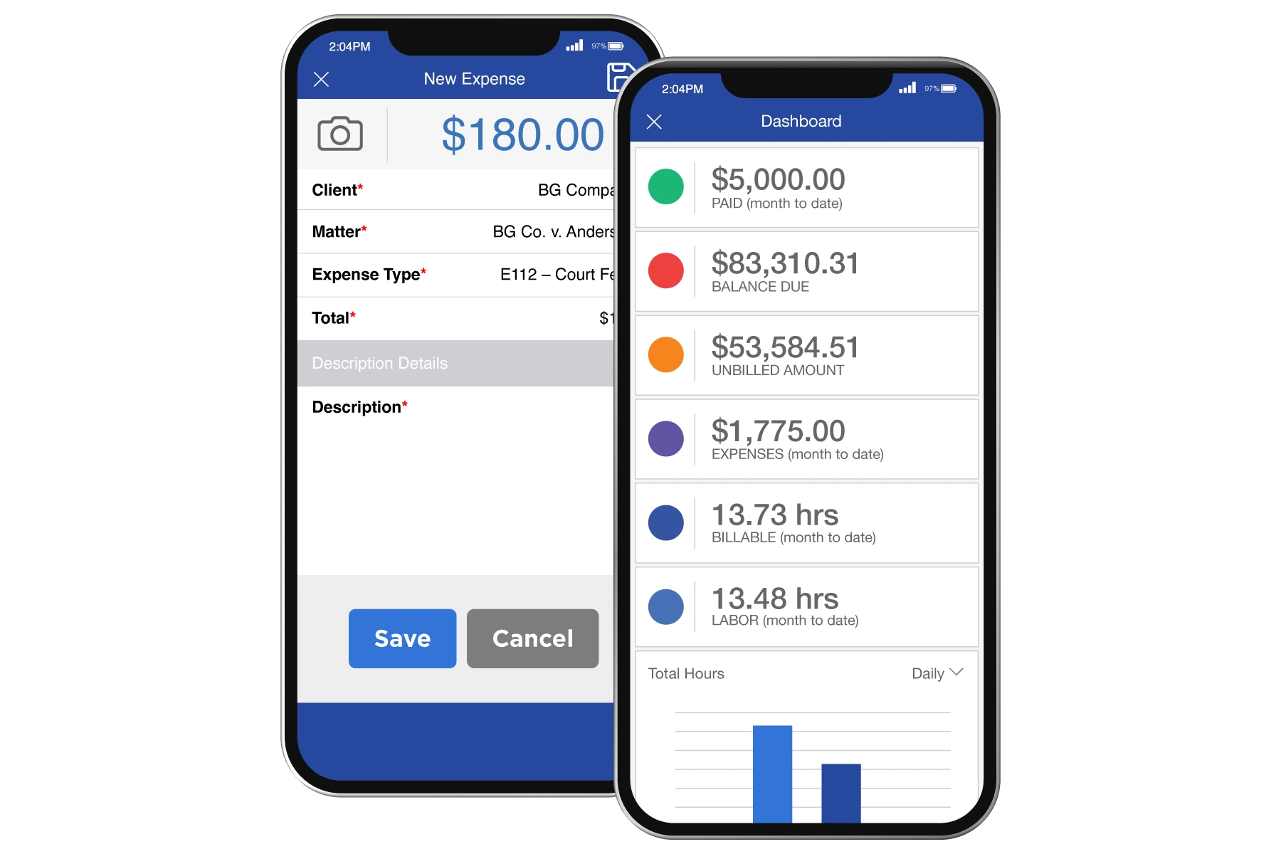 Bill4Time's mobile app