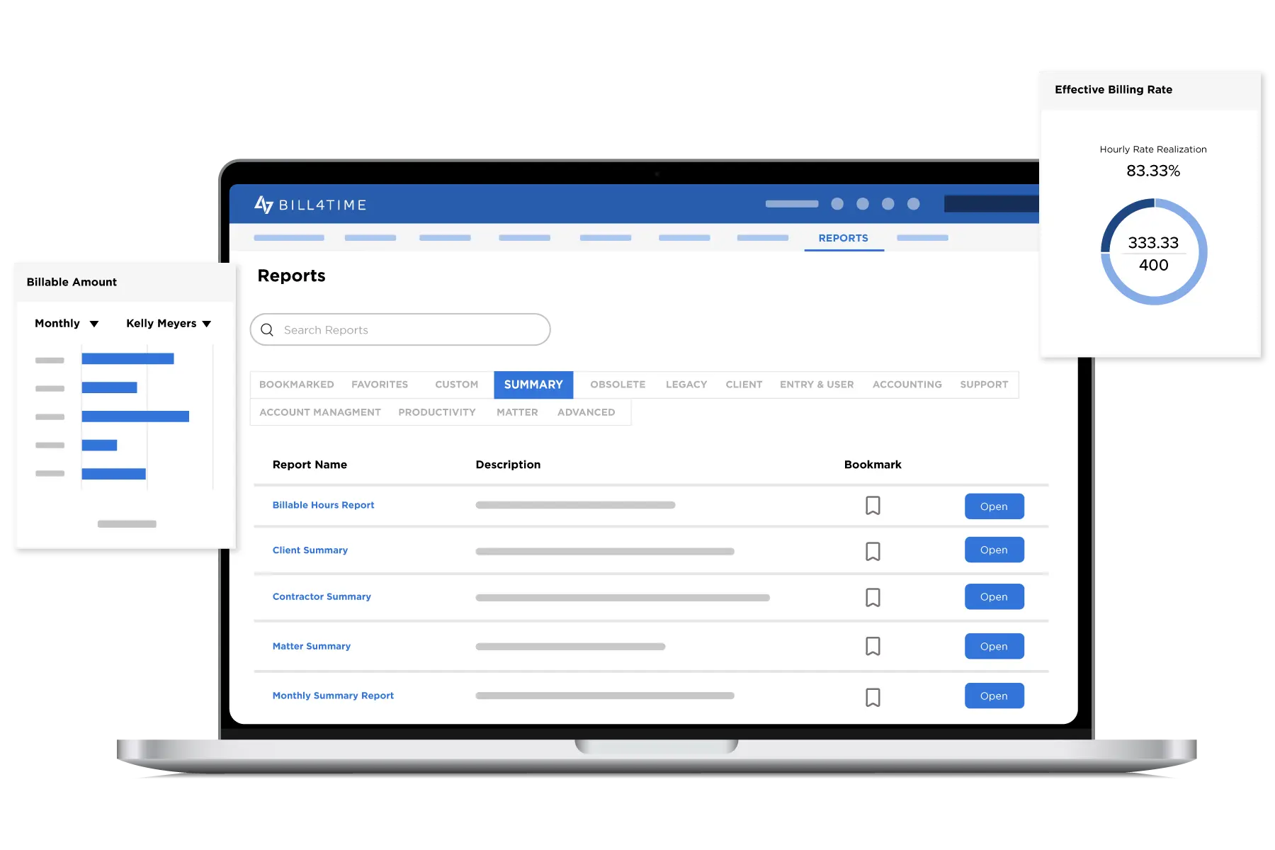 Bill4Time's reporting dashboard