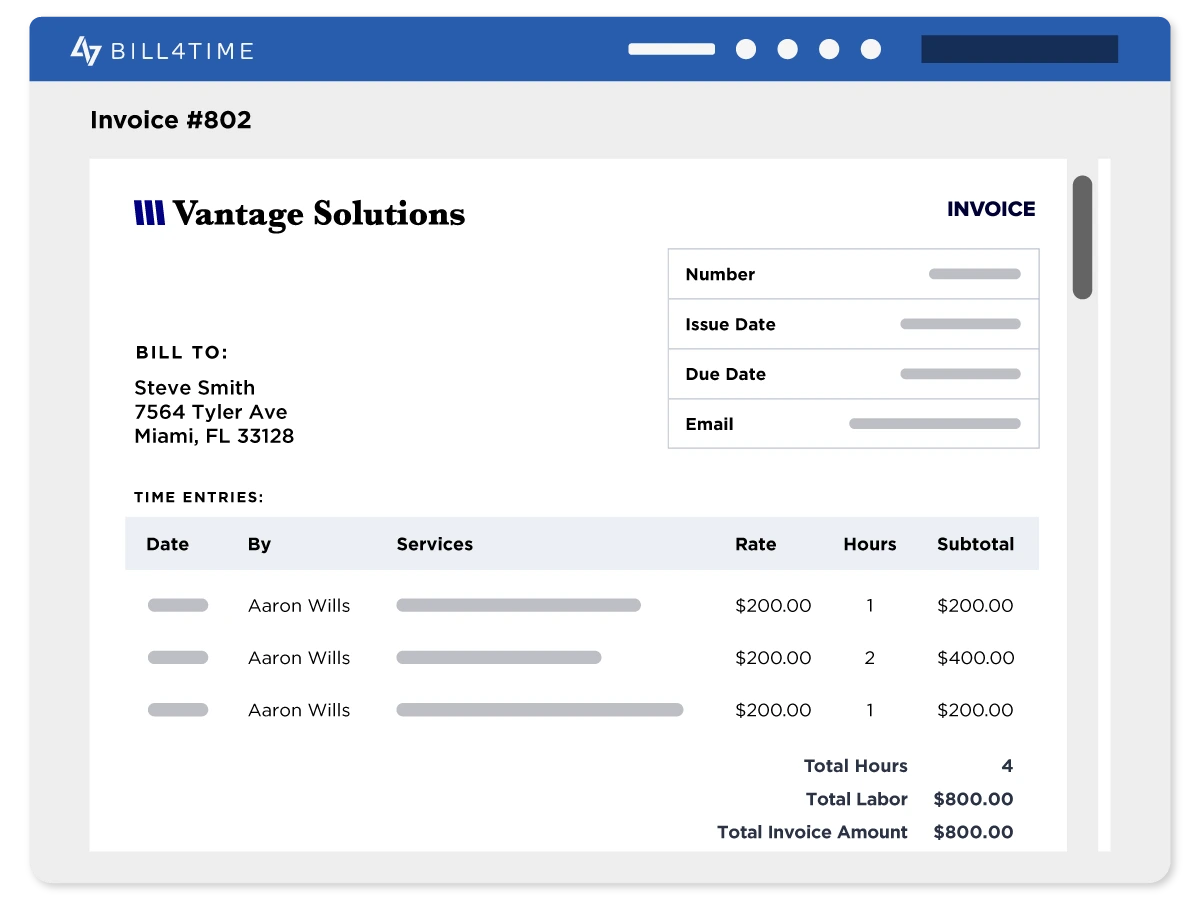 Branded consulting invoice