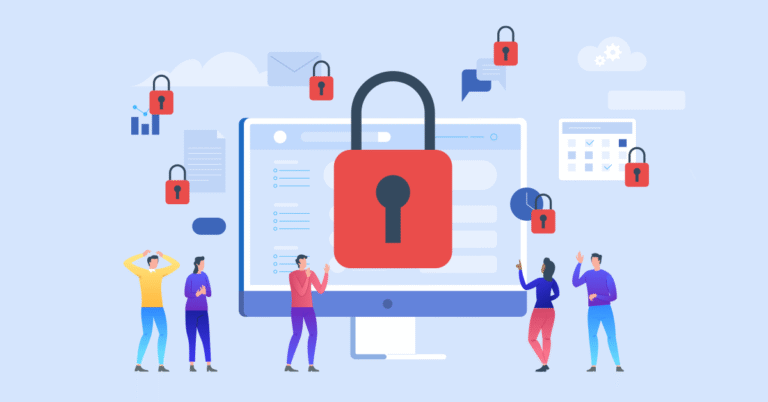 Illustration of lawyers using secure payment system.