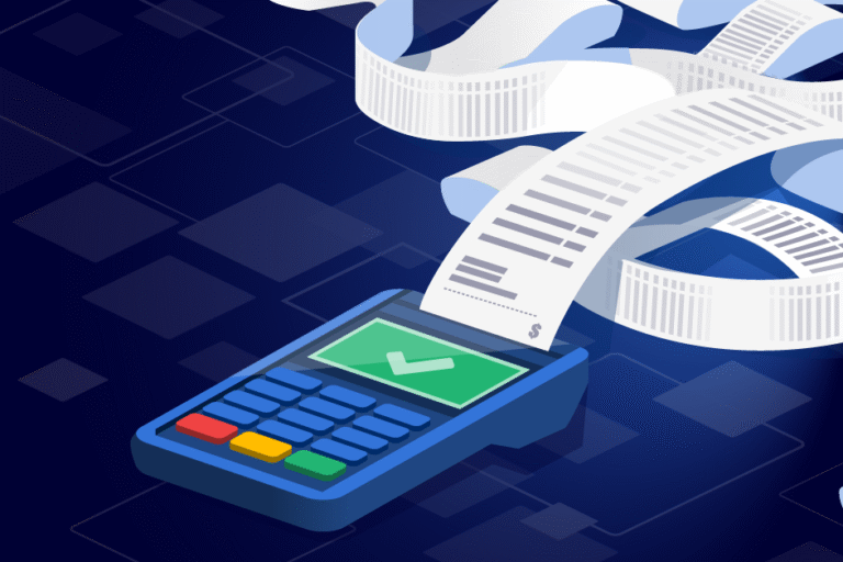 An illustration of a register printing receipts